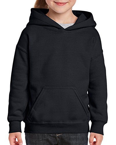 Gildan Youth Hoodie Sweatshirt, Style G18500B, Black, Small