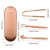 BRMDT Tongue Scraper Tongue Cleaner for Adults - Professional Tongue Cleaning Tool to Reduce Bad Breath, Medical Grade Safety Stainless Steel Tongue Scrapers with Storage Case (Rose Gold)