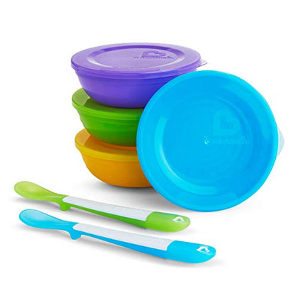 Munchkin® Love-a-Bowls 10 Piece Baby Feeding Set, Includes Bowls with Lids and Spoons, Multicolor