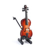 Dselvgvu Wooden Miniature Violin with Stand,Bow and Case Mini Musical Instrument Miniature Dollhouse Model Home Decoration (3.15
