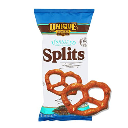 Unique Snacks Unsalted Splits, Delicious, Vegan, Homestyle Baked, Certified OU Kosher and Non-GMO, 11 Ounce Bag (Pack of 3)