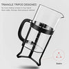 QUQIYSO French Press Coffee Maker 34oz 304 Stainless Steel French Press with 4 Filter, Heat Resistant Durable, Easy to Clean, Borosilicate Glass Coffee Press, 100% BPA Free Glass Teapot, Black