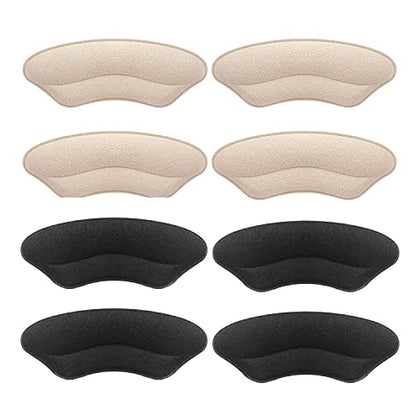 Makryn Premium Heel Pads Inserts Grips Liner for Men Women,Back of Protectors Cushions Prevent Too Big Shoe from Slipping,Blisters,Filler Loose Fit (Multicolor 4Pairs)