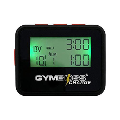 Gymboss Charge Interval Timer and Stopwatch (Black/Red)