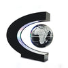 Senders Floating Globe with LED Lights C Shape Magnetic Levitation Floating Globe World Map for Desk Decoration (Black-Silver)