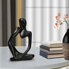 INNOLITES Resin Statue Thinker Style Decoration Abstract Sculptures Collectible Figurines for Home Decor Modern Office Shelf Desktop(Black Left)