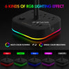 Gamenote RGB Headphone Stand & Power Strip 2 in 1 Desk Gaming Headset Holder with 3 USB Charging Ports & 3 Power Outlets Headphones Hanger Accessories for Desktop Gamer