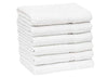 GOLD TEXTILES 6 White Economy Bath Towels Bulk (24x48 Inch) Cotton Blend for Softness-Commercial Grade Easy Care
