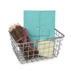 Spectrum Small Wire Storage Farmhouse Handles, Rust-Resistant Finish, Rustic-Style Tote Basket for Home Décor