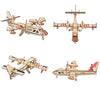 3D Wooden Puzzle - 6 Piece Set Aircraft & Helicopter Wooden Crafts Assembly Building Model Kits - Wood Aircraft & Helicopter STEM DIY Brain Teaser Puzzle for Kids and Adults Teens Boys Girls