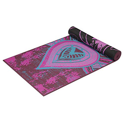 Gaiam Yoga Mat Premium Print Reversible Extra Thick Non Slip Exercise & Fitness Mat for All Types of Yoga, Pilates & Floor Workouts, Be Free, 6mm