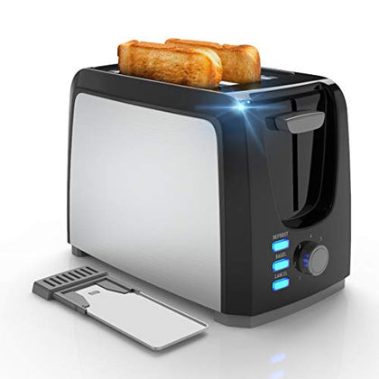 Toaster 2 Slice Best Rated Prime Toasters Black Two Slice Toaster with 2 Wide Slots 7 Shade Settings and Removable Crumb Tray the Best 2 Slice Wide Toaster for Bagel Bread Waffle