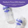 Lansinoh Baby Bottles for Breastfeeding Babies, 8 Ounces, 3 Count, Includes 3 Medium Flow Nipples (Size 3M)