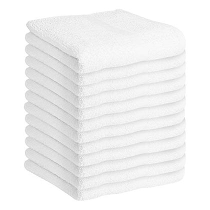 JMR 12 Pack Cotton Bath Towels 20x40-Hotel Multi-Purpose Towels for Commercial and Home Use-Soft, Lightweight, Absorbent, and Quick Drying Bath Towels for Pool, Gym, or Spa (White,20x40-12 Pcs)