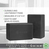 Gaiam Essentials Yoga Block (Set Of 2) - Supportive Foam Blocks - Soft Non-Slip Surface for Yoga, Pilates, Meditation - Easy-Grip Beveled Edges - Helps with Alignment and Motion - Black