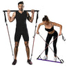 Goocrun Portable Pilates Bar Kit with Resistance Bands for Men and Women - 3 Set Exercise Bands (15, 20, 30 LB) - Home Gym, Workout Kit for Body Toning - with Fitness Poster and Video (Black)