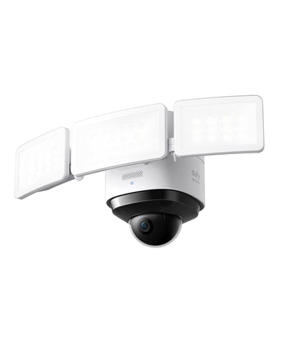 eufy Security Floodlight Cam S330, 360-Degree Pan & Tilt Coverage, 2K Full HD, 3,000 Lumens, Smart Lighting, Weatherproof, On-Device AI Subject Lock and Tracking, No Monthly Fee, Hardwired