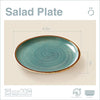 ONEMORE Ceramic Dinner Plates Set of 6, 8.5 inch Small Stoneware Plates for Appetizer, Salad and Dessert. Oven, Microwave and Dishwasher Safe Plate, Stackable, Rustic Kitchen Porcelain Dish, Teal