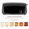 Elite Gourmet ECT4829B Long Slot 4 Slice Toaster, 6 Toast Settings Toaster Defrost, Reheat, Cancel Functions, Slide Out Crumb Tray, Extra Wide Slots for Bagels Waffles, Black