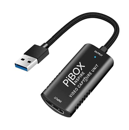 Video Capture Card, PiBOX India Braided Tough, 4K HDMI to USB 3.0 Game Capture Device Aluminium Windows Android Mac,HD 1080P Audio Video Card Live Streaming Gaming, Teaching Live Broadcasting