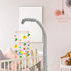 2 Pieces Nursery Crib Mobile Arm Cover Baby Crib Mobile Bed Bell Holder Cover Infant Music Box Toy Holder Cover Wind Chime Bracket Fabric Cover for Crib Mobile Arm DIY Mobile (Light Gray)