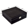 KLOUD City Two-Layer Jewelry Box Organizer Display Storage case with Lock (Black)