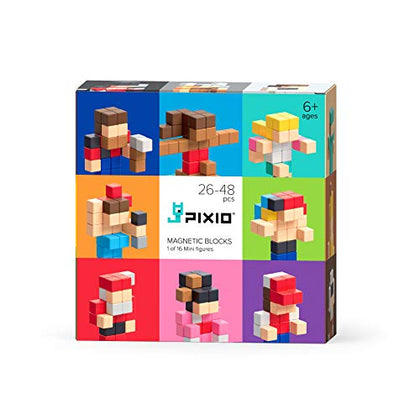 PIXIO Surprise Series Magnetic Blocks Set with Free App, Mystery Box of 8-bit Pixel Art Building Blocks, Stress Relief Desk Toys, Gift for Geek (Mini Figures (1st Edition))