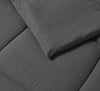 Blue Ridge Home Fashions Comforter Breathable Microfiber Duvet Insert, Summer Cooling Winter Warm Reversible Down Alternative Quilt Comforter for All Season, Twin, Black