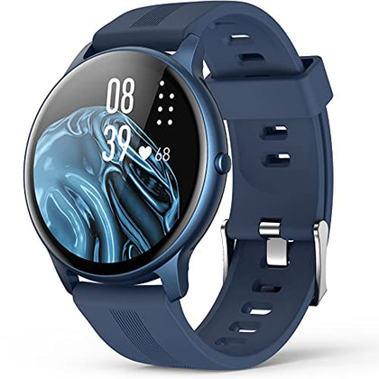 AGPTEK Smart Watch, IP68 Waterproof Smartwatch for Men Women Activity Tracker with Full Touch Color Screen Heart Rate Monitor Pedometer Sleep Monitor for Android and iOS Phones (Blue)