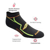 Saucony Men's Multi-Pack Bolt Performance Comfort Fit No-Show Socks, Black (6 Pairs), Shoe Size: 5-8