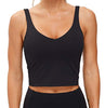 Womens Longline Sports Bra Wirefree Padded Medium Support Yoga Bras Gym Running Workout Tank Tops (Black, X-Small)