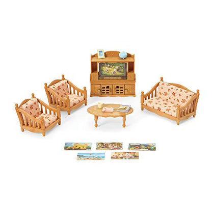 Calico Critters Comfy Living Room Set - Toy Dollhouse Furniture & Accessories Set for Ages 3+