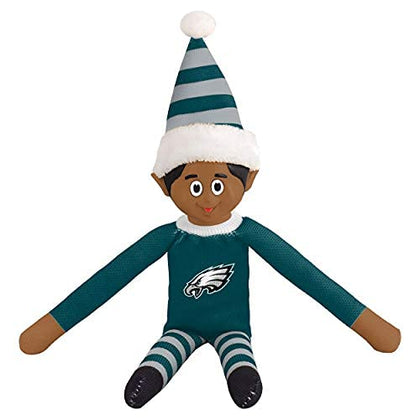 FOCO Ebony NFL Bench Buddy Shelf Elf - Limited Edition NFL Team Christmas Elf - Plush Toy Travel Companion, Home or Tailgate (Philadelphia Eagles)