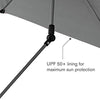 Sport-Brella Versa-Brella SPF 50+ Adjustable Umbrella with Universal Clamp, Regular, Black/White