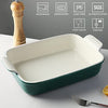 Sweejar Porcelain Baking Dish, Casserole Dish for Oven, 13 x 9.8 Inch Rectangular Bakeware, Lasagna Pan Deep with Handles for Cooking, Cake, Dinner, Kitchen, Banquet and Daily Use (Jade)