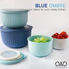COOK WITH COLOR Prep Bowls with Lids- Deep Mixing Bowls Nesting Plastic Small Mixing Bowl Set with Lids (Blue Ombre)