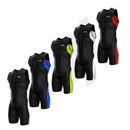 Sparx Men's Elite Triathlon Suit Trisuit SpeedSuit Skinsuit Swim-Bike-Run Triathlon Race Suit (Small, Black)