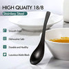 HIWARE Matte Black Thick Heavy-Weight Soup Spoons, Stainless Steel Soup Spoons, Table Spoons, Set of 6
