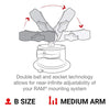 RAM Mounts X-Grip Phone Mount with RAM Twist-Lock Suction Cup RAM-B-166-UN7U with Medium Arm for Vehicle Windshields