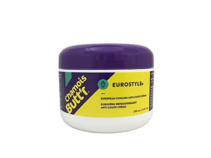 Chamois Butt'r Eurostyle Anti-Chafe Cream for Road, Gravel, Mountain Bike, 8 ounce jar, Cycling Plastic