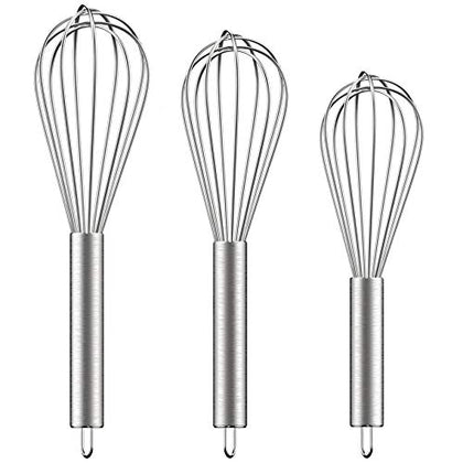 Ouddy 3 Pack Stainless Steel Whisks 8