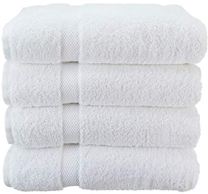 Wealuxe White Bath Towels 27x54 Inch, Cotton Towel Set for Bathroom, Hotel, Gym, Spa, Soft Extra Absorbent Quick Dry 4 Pack