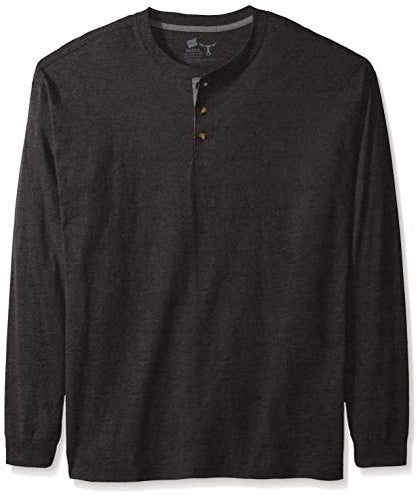 Hanes mens Beefy Long Sleeve Three-button Henley Shirt, Slate Heather, X-Large US