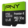 PNY 128GB Premier-X Class 10 U3 V30 microSDXC Flash Memory Card - 100MB/s, A1, 4K UHD, Full HD, UHS-I, micro SD