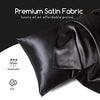 MR&HM Satin Pillowcase for Hair and Skin, Silk Satin Pillowcase 2 Pack, Standard Size Pillow Cases Set of 2, Silky Pillow Cover with Envelope Closure (20x26, Black)
