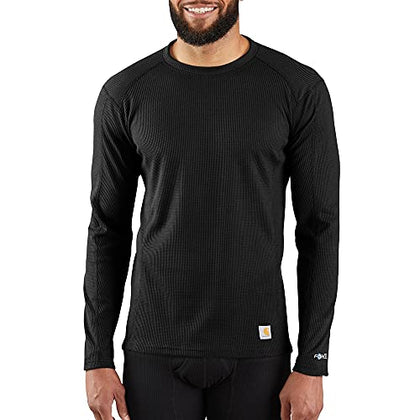 Carhartt Men's Base Force Midweight Classic Crew, Black, Small