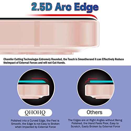 QHOHQ 3 Pack Screen Protector for iPhone 14 / iPhone 13 [6.1 Inch] with 3 Pack Tempered Glass Camera Lens Protector, Ultra HD, 9H Hardness,Case Friendly