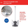 Clorox Toilet Plunger with Hideaway Storage Caddy, 6.5 x 6.5 x 19.5, White/Gray