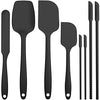 Silicone Spatula, Forc 8 Packs 600°F Heat Resistant Nonstick Cookware Dishwasher Safe Flexible Lightweight, Food Grade Silicone Cooking Utensils Set for Baking, Cooking, and Mixing Black