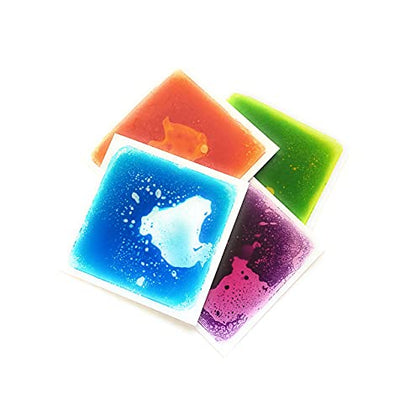 LITTLEAGE Sensory Floor Tiles, Pack of 4 (11.8 inch by 11.8 inch Each), Colorful Liquid Tiles Play-Mat for Kids, Assorted